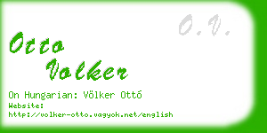 otto volker business card